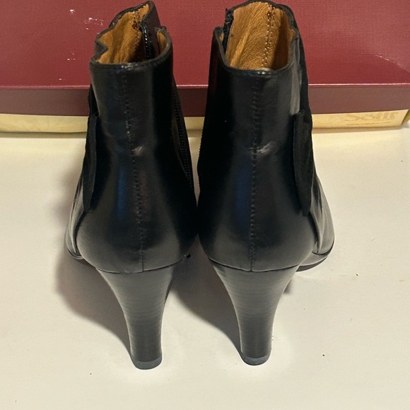 Black Leather Ankle Boots - Picture 4 of 5